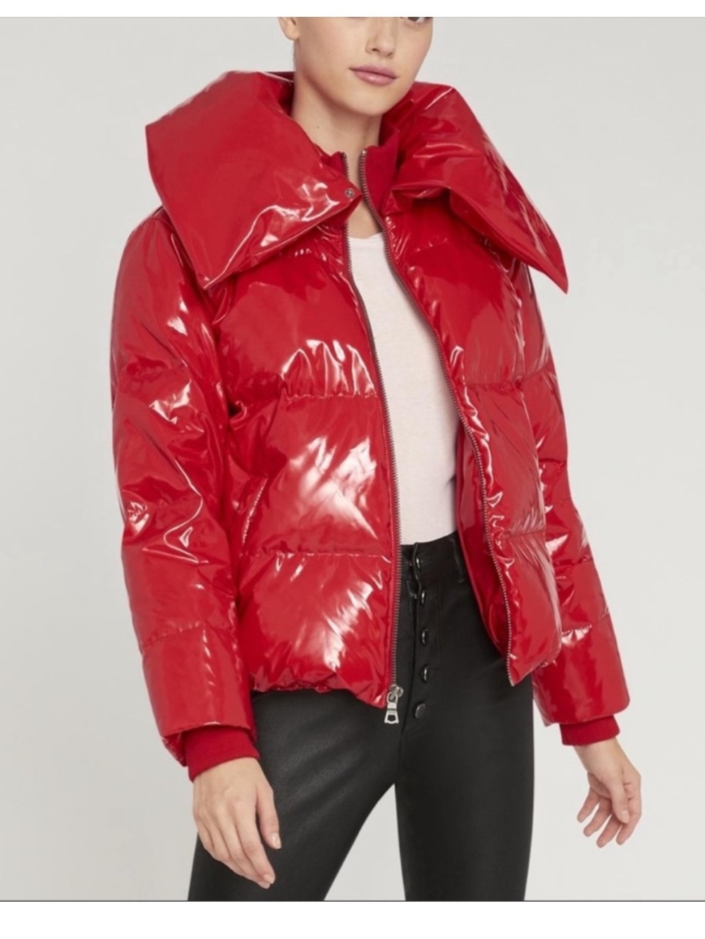Alice + Olivia Durham Puffer Red Jacket